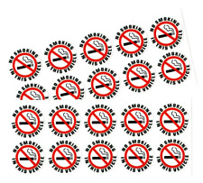 20 - No Smoking In This Vehicle Sticker White 1.5 Dia Outdoor Durable