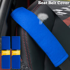 2pcs Universal Seat Belt Cover Soft Shoulder Pad Strap Protector Car Truck Blue.