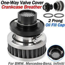 2 Prong Oil Fill Cap One-way Valve Cover Crankcase Breather For Bmw N54 Mercedes