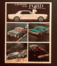 1964 Ford Sales Brochure Color Photos Mustang Thunderbird Fairlane Falcon Vtg