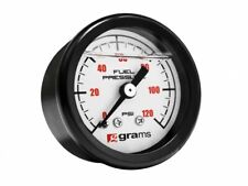 Grams Fuel Pressure Regulator Gauge White Face 0-120 Psi Marshall Universal New