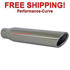 Stainless Steel Rolled Truck Exhaust Tip - 2.5 Inlet - 3.5 Outlet - 18 Long