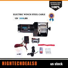 3000lb 12v Electric Winch Steel Cable Rope Truck Trailer Atv Utv Off-road Front