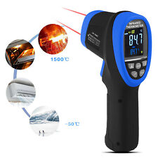 1500c Digital Ir Infrared Thermometer Pyrometer Test Temper Meter Color Screen