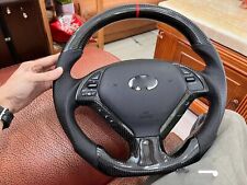 Real Carbon Fiber Sport Steering Wheel For Infiniti 08-15 G37 G37x Sedan Coupe