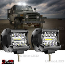 Pair 4 Inch Cube Pods Led Work Lights Spot Flood Combo Driving Off Road Lamps