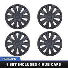 16 Set Of 4 Black Matte Wheel Covers Snap On Hub Caps Fit R16 Tiresteel Rim