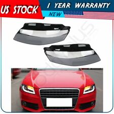 For 09-12 Audi A4 B8 Headlamp Cover Headlight Lens Cover Pair Front Left Right