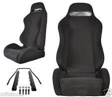 New 1 Pair Black Black Stitch Racing Seats Reclinable All Ford 