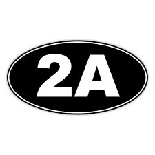 2a - 2nd Amendment Sticker Oval Gun Vinyl Car Bumper Window Decal Glossy Black