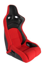Cipher Red Premium Cloth Reclining Bucket Racing Seats Pair Wcarbon Fiber Trim