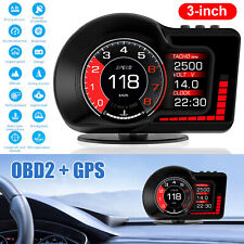 Obd2gps Car Hud Gauge Head Up Digital Display Speedometer Turbo Rpm Temp Alarm