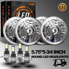 For 1963-1974 Buick Riviera 4pcs 5 34 5.75 Inch Round Led Headlights Halo Drl