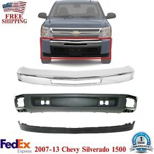 Front Bumper Chrome Steel Deflector Kit For 2007-2013 Chevy Silverado 1500