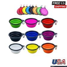 Portable Random Color Travel Collapsible Pet Dog Bowl For Food Water Bowls Dish