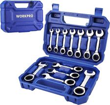 Workpro 12-piece Stubby Ratcheting Wrench Set Metric 8-19mm 72-tooth Cr-v Steel