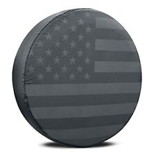 Bdk Black Gray American Flag Spare Tire Cover For 16 17 Inch Wheels Fits Jeep