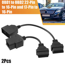 2pcs Obd1 To Obd2 22-pin To 16-pin And 17-pin To16-pin Adapter Cable For Toyota
