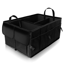 Black Heavy Duty Collapsible Car Boot Foldable Organiser Tidy 2-in-1 Storage Box