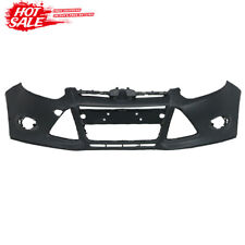 Primered Front Bumper Cover For 2012-14 Ford Focus Sedan W Tow Hole Folding Put