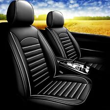 White Line Faux Leather Car Seat Covers Front Rear Full Set Fit For Honda Cr-v