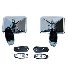 70 71 72 Chevy Truck Square Rectangle Chrome Outside Rearview Door Mirrors Pair