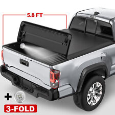3-fold 5.8ft Bed Truck Soft Tonneau Cover For Chevy Silverado Gmc Sierra 1500