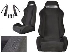 New 1 Pair Black Cloth Black Stitch Racing Seats All Ford 