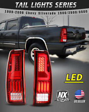 Tail Lights For 1999-2006 Chevy Silverado 99-2003 Gmc Sierra 1500 Pair Red Led