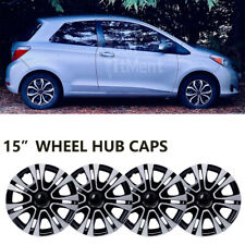 For Toyota Yaris 4dr Set Of 4 15 Wheel Hubcaps R15 Tire Rim Cover Black Silver
