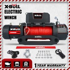 X-bull 10000lbs 12v Electric Winch Synthetic Rope Trailer Suv Truck Off-road 4wd