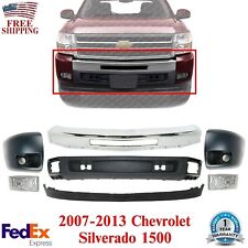 Front Bumper Kit Valance Fog Lights End Cap For 2007-13 Chevy Silverado 1500