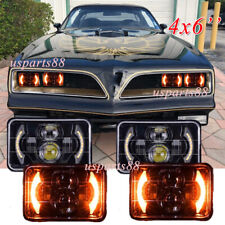 4pcs Fit Pontiac Firebird Trans Am 1977-1981 4x6 Led Headlights Hi-lo Beam Drl