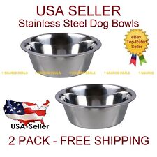 2 Stainless Steel Dog Cat Pet Bowl Large 52.4 Oz Food Or Water Bowl Dish