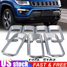 7pcs Chrome Grille Trim Molding Insert Fit For Jeep Compass 2011-2017 68109865aa