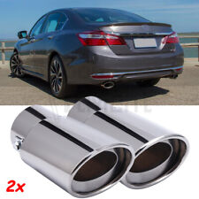 For Honda Accord Civic Chrome 2pcs Exhaust Pipe Tip Tail Muffler Stainless Steel