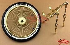 Vintage Lowrider 20 Cage Flat Twisted Gold Continental Kit W Lowrider Tire.