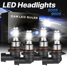 9006 9005 Led Headlight Kit Combo Bulbs High Low Beam White 10000k Super Bright