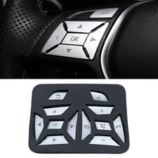 Car Interior Steering Wheel Button Cover Trim Silver Abs For Benz E C Class W104