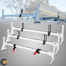 Ladder Roof Racks Steel White Rack For Gmc Savana Fullsize Van 3 Bar 1996-2022