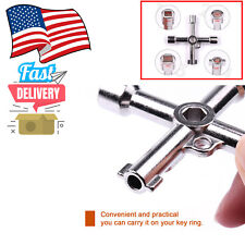 4 Way Cross Key Wrench Spanner Tool For Electric Gas Cupboard Meter Box Radiator