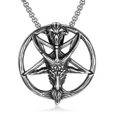Pentagram Pendant Necklace Satan Goat Devil Occultsigil Of Baphomet Inverted