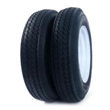 2pcs 5.30-12 Trailer Tires Rims 530-12 5.30 X 12 Lrb 5 Lug White Spoke Wheel