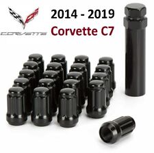 2014-2019 Corvette C7 Gloss Black 6 Spline Lug Nuts