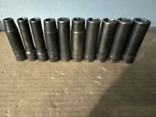 Snap-on 10 Piece 12 Drive 6 Point Metric Deep Impact Socket Set 10mm To 19mm