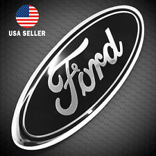 Ford Black Silver Emblem Oval 9 Inch Logo Front Grilletailgate Badge 2004-16