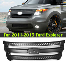 Matte Black Front Bumper Hood Grille Grill Overlay For Ford Explorer 2011-2015
