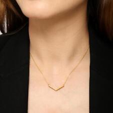 14k Solid Gold Diamond Chevron Necklace Wedding Present Expensive Necklace Gift.