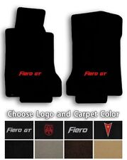 Pontiac Fiero 2pc Velourtex Carpet Front Floor Mats - Choose Color Logo