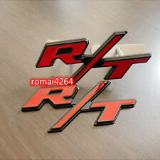 2x Oem For Rt Front Grill Emblem Rt Trunk Rear Car Badge Red Black Sticker